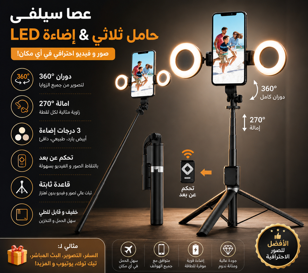 سيلفي ستيك 170سم الاحترافي